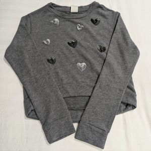 Abercrombie kids gray sequin light weight pullover sweater shirt